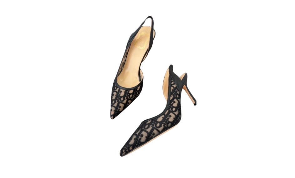 Dior Lace Slingback Heels